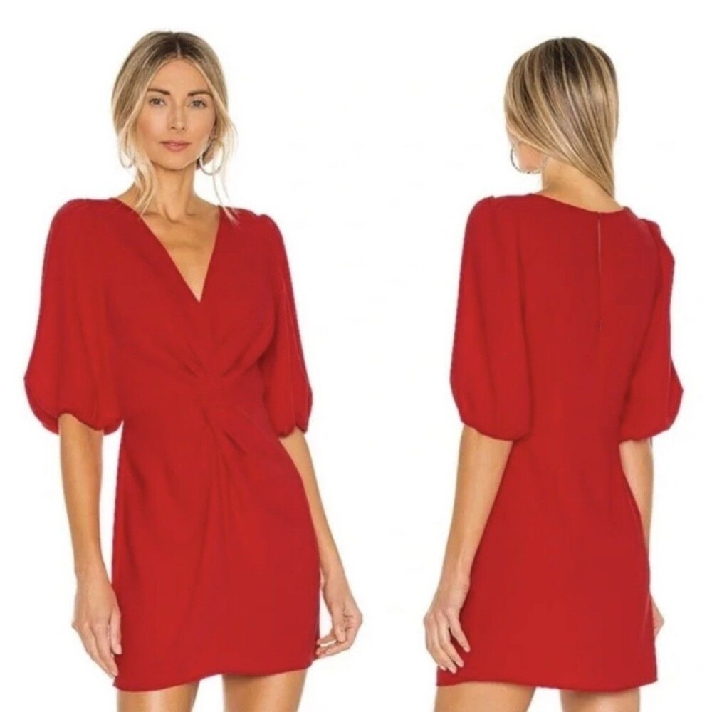 Amanda Uprichard Red Mini Dress Size S Susannah Twist Front Mini Party Cocktail